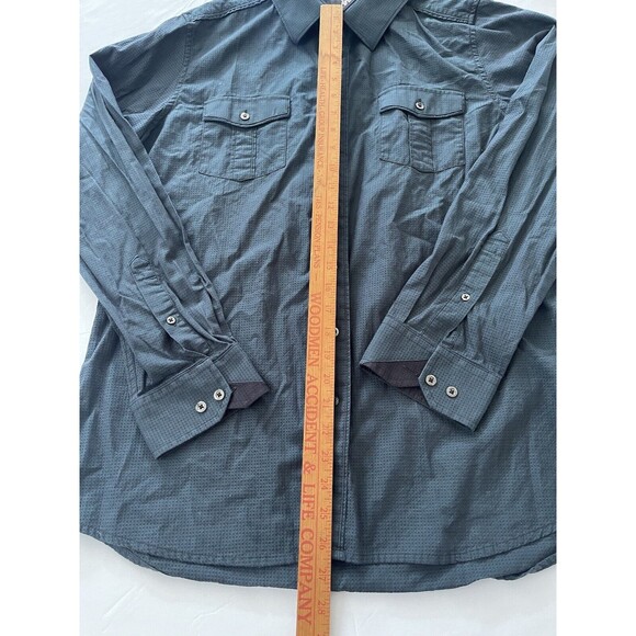 Rock & Republic Blue Woven Design Long Sleeve‎ Dress Shirt Size XL - Picture 3 of 6